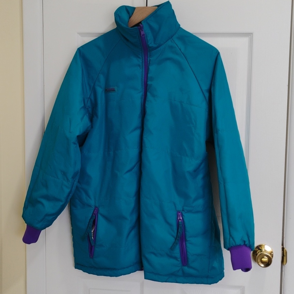Columbia Teal and Purple Reversible Colorblock Jacket - Picture 6 of 9